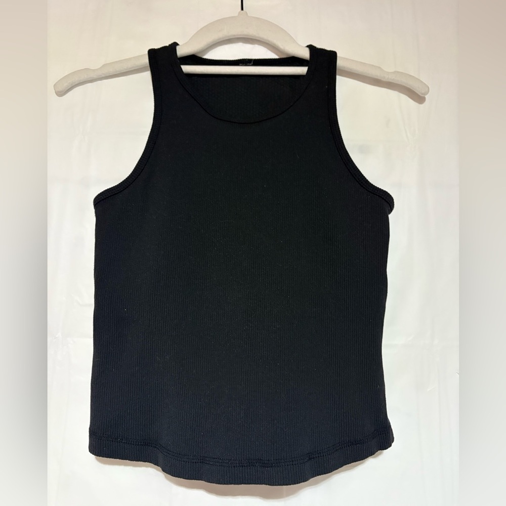 Vuori Black Ribbed Tank Top